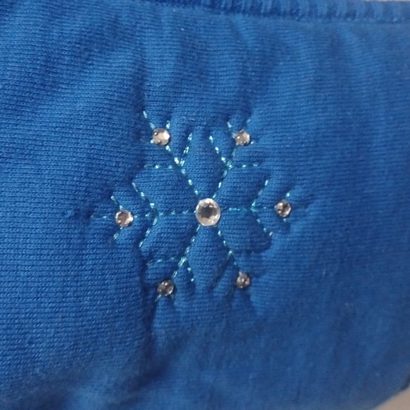 Blue The Quacker Factory 1X Womens Vest Jacket w Rhinestones - Picture 3 of 4